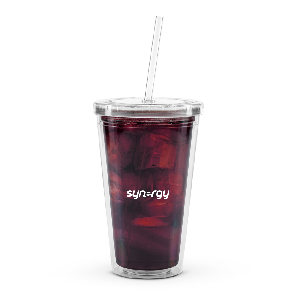 Clear plastic tumbler
