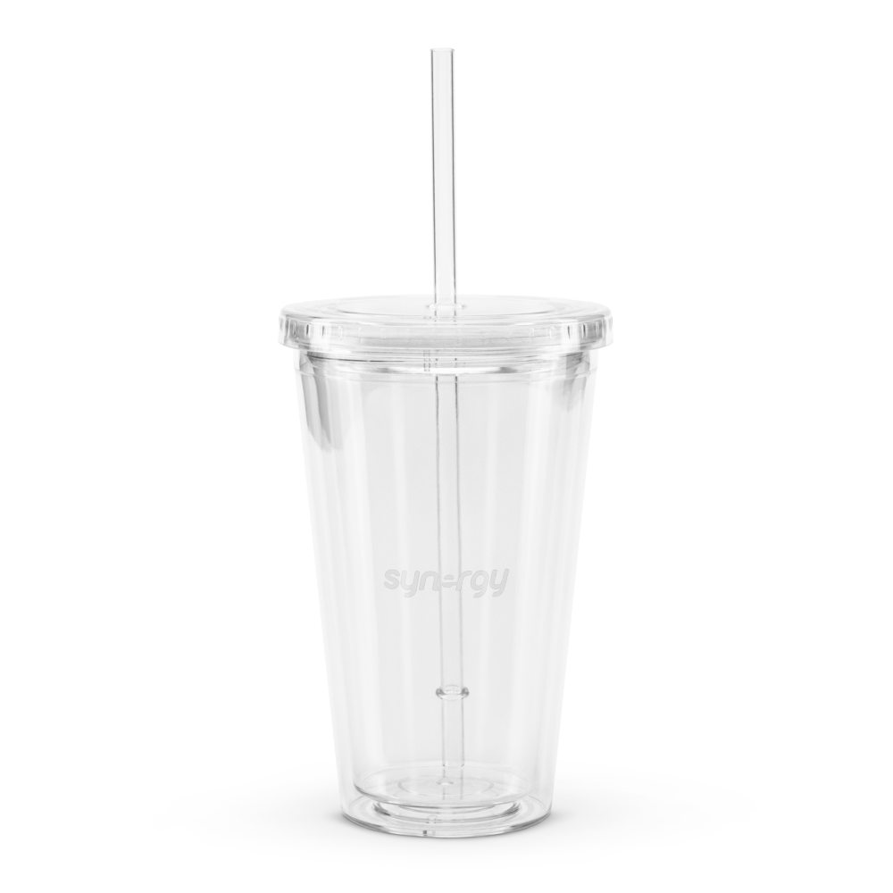 Clear plastic tumbler
