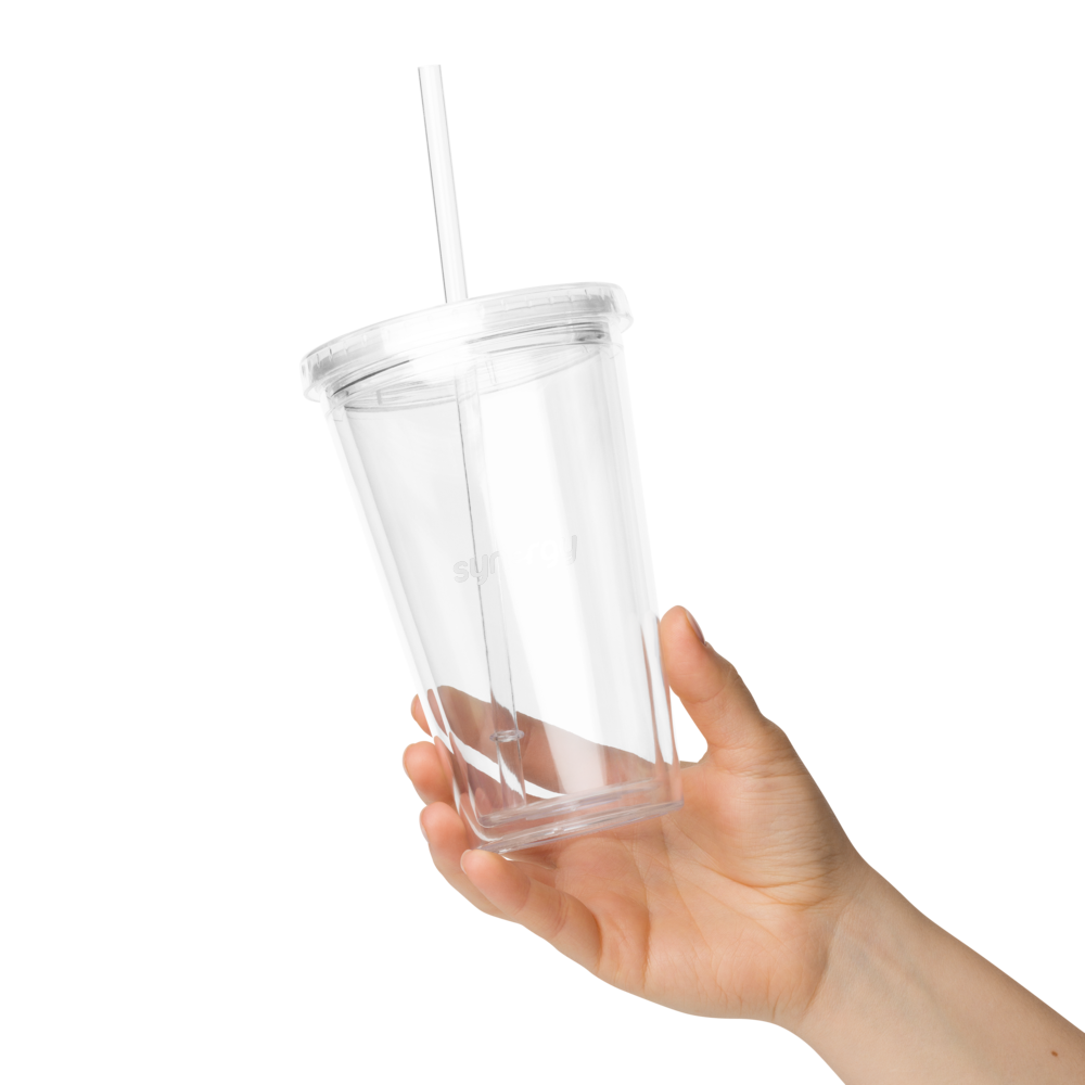 Clear plastic tumbler