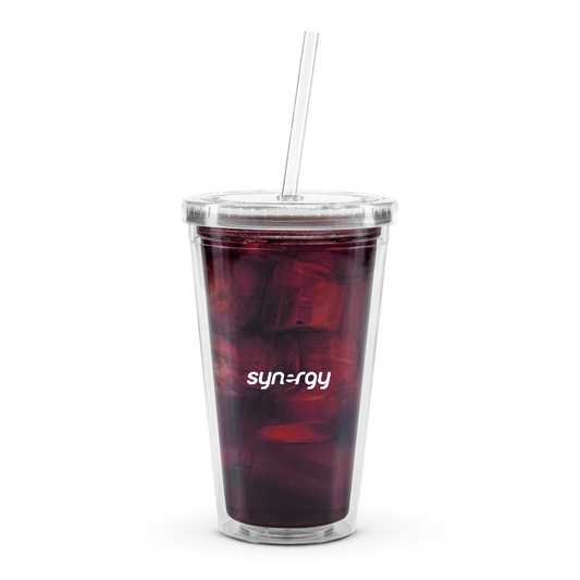 Clear plastic tumbler
