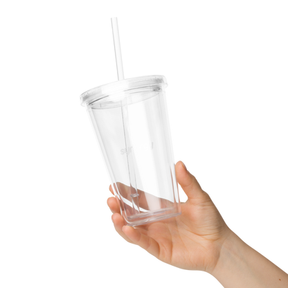 Clear plastic tumbler